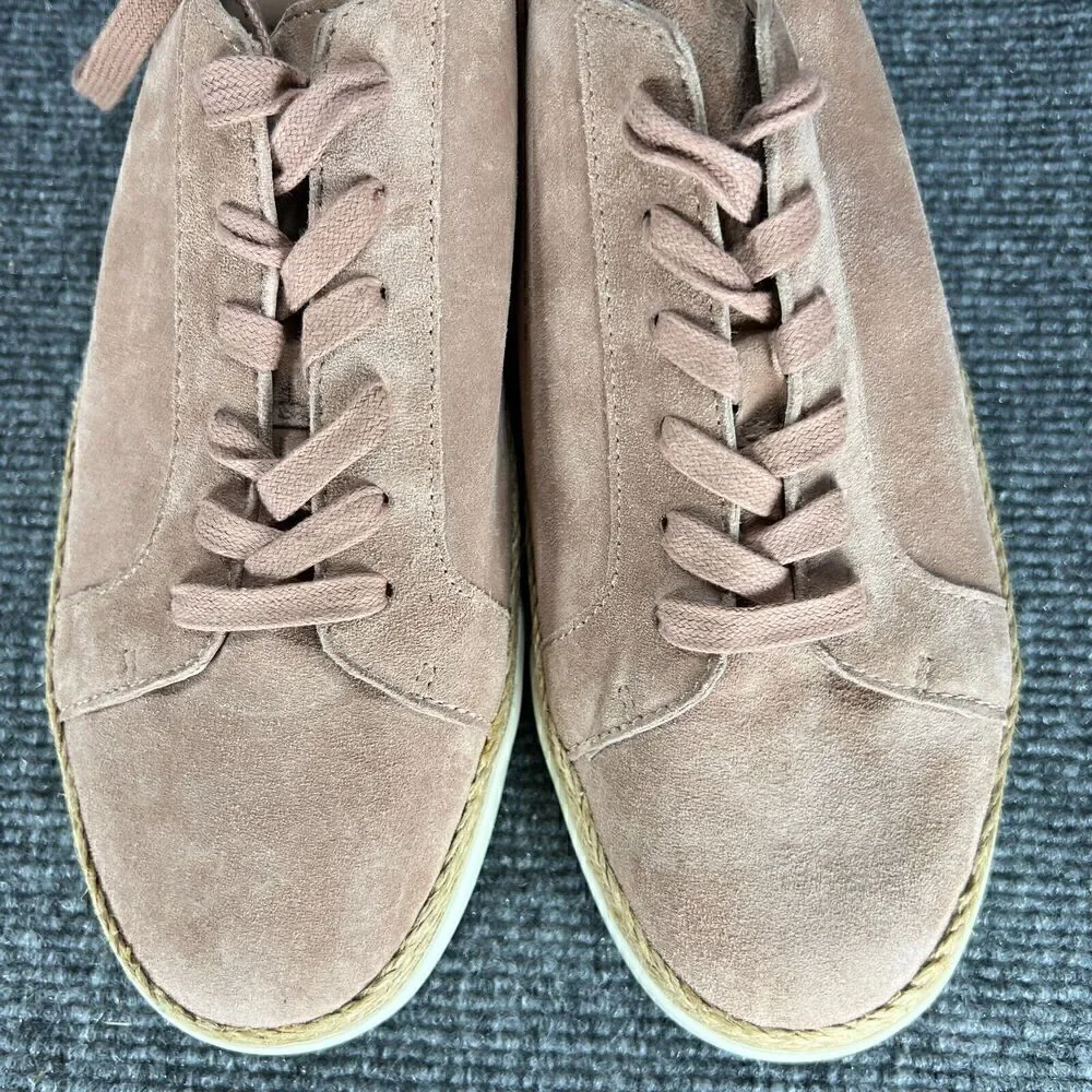 Vince Jadon Espadrille Sneakers Womens 9 Blush Pink Suede Leather Casual Minimal